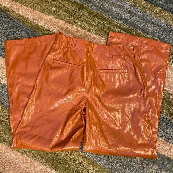 Free People Brown Star Crossed Lovers Straight Pants Size 10 - Picture 7 of 12